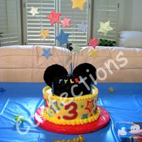Mickey Mouse Cake A Mickey Mouse cake for my son's third birthday (the family party). The bottom is an 8-inch chocolate cake with fudge filling and IMBC...