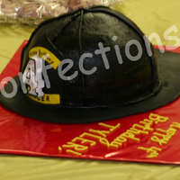 Firefighter Hat I made this hat for my son's 4th birthday at the fire station. The kids and the fire fighters loved it! It is two 8-inch chocolate...