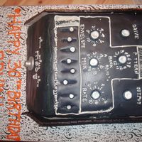 Bryan's 30Th Moogerfooger MuRF guitar effect pedal that my hubby wanted, but I could not afford, so I made it out of cake...that's what everyone...