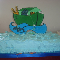 Sheri's Retirement Retirement cake for the director of the Noah's Ark pre-school at my church. Royal icing transfer of the logo on sheetcake with IMBC &...