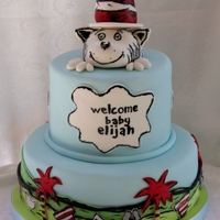Cat In The Hat Baby Shower This cake was for a baby who will have a Cat in the Hat nursery! I meshed quite a few cakes that I saw on Flickr to get the final design of...