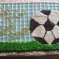 Superstars Soccer Cake Made from designs seen here on CC. Thanks! For my neighbor's daughters soccer team!