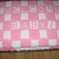 Pink And White Baby Girl Blanket 