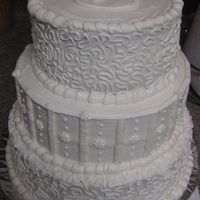 S Wedding Cake White cake, white buttercream.