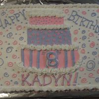 Kadyn's 8Th made for a friends daughter, pink and purple swirls, all buttercream icing