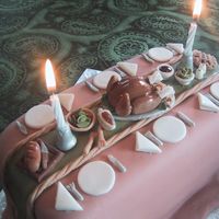 Thanksgiving Table I want to thank Danielle111 for the inspiration of the cake. I pretty much copied her cake (added a pie, and some cranberry sauce, and ran...