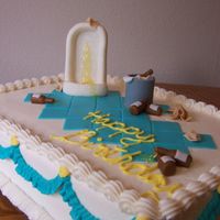 21St Birthday Day Buttercream with fondant/gumpaste decorations. Did this for my BIL. Last year he wanted a toilet cake this year it was a urinal cake.