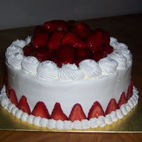 Strawberries And Cream This was for my daycare lady, it was her birthday. Strawberries, vanilla cake and whipped cream frosting.