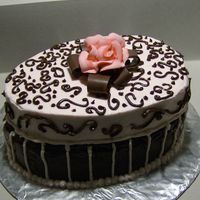 Chocolate Oval Ganache I loved making this cake! Its chocolate explosion with ganache on the bottom layer, ganache filling and pink buttercream on the top layer....