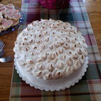 Lemon And Raspberry Meringue Cake This is a meringue topped cake I made for easter. I think I did great on the Torching...