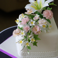 Bouquet Of Spring Flowers Many, many flowers on the tiny cake.