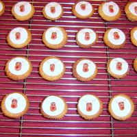 Reindeer Mini Cupcakes For my grandaughters nursery Xmas party mini cupcakes with a fondant topping royal iced with reindeer heads