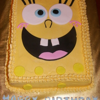 Sponge Bob Birthday Cake Made this for my grandson's 3rd birthday - he LOVES Sponge Bob. White cake, BC icing with fondant accents. Thank you CCers for all...