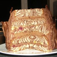 My Log Cake When Cut special marble effect done by putting dough spoon by spoon on the center