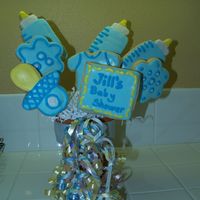 Bouquet For A Boy Baby Shower Just put together some blue baby shower cookies!
