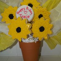 Sunflowers For A Birthday Girl sugar cookies with royal icing