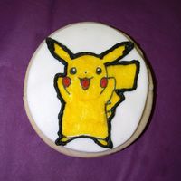 Pokemon A sugar cookie decorated with rice paper.