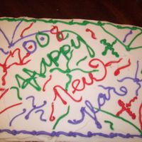 2008 New Years Cake THIS IS MY FIRST ATTEMPT CAKE. I AM ONLY 12 YEARS OLD AND I LOVE TO BAKE. I DONT HAVE ANY PROFESSIONAL HELP BUT I DO MY BEST FROM WATCHING...