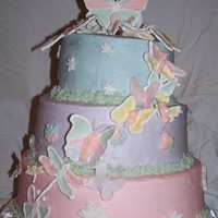 Adoption Celebration Cake! Yellow cake, cookies and cream filling, buttercream icing. Color flow, fondant and buttercream decorations.