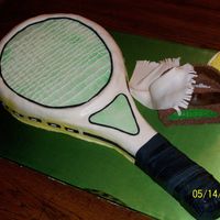 Tennis Racquet Borrowed my neighbors tennis racquet to make a template for this one. Thanks to all my CC buddies, I decided to do the racquet strings (the...