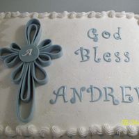 Baptism Cake Thank you to sweettreat for the idea on this cake. I loved the cross and the simplicity of it for a Baptism cake.