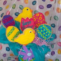 Easter Cookie Bouquet Easter cookie bouquet, decorated with buttercream.
