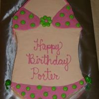 Bikini Designed to look like the invitation for a girl's swim party.