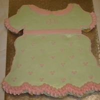 Baby Dress Cupcake cake shaped like a dress.