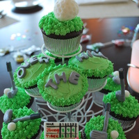 Over The Hill Golf Cupcakes Made golf decorations using fondant