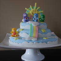 Care Bear Birthday Cake This is the Care Bear birthday cake for my daughter's 2nd birthday party. All decorations on the cake were made from fondant, and the...