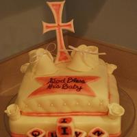 Baptism Cake This cake was made for my daughter's baptism. All decorations are made using fondant.