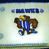 Hawk Kindergarten Orientation Made/Donated cake to school for incoming kindergarten students and parents. Yellow doctored mix with buttercream and colorflow accents