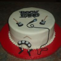 Rock Band This was for a rock band party. Buttercream with fondant decorations.