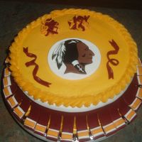 Washington Redskins Cheerleader Buttercream with fondant decorations. for my little sisters birthday.