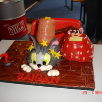 Tom And Jerry Cake a bit embarrassed about this cake - felt it was quite untidy. inspired by a Debbie Brown design. still have lots to learn about sculpting,...
