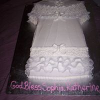 Christening Gown Tshirt pan with a 9 inch square to make it longer, with lace trim. I put this in the first communion album because I didn't see a...