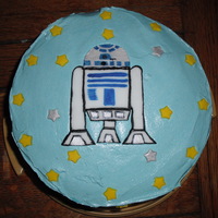 Star Wars Cake I made this for my son's 8th birthday. Chocolate cake with buttercream frosting. Fondant decorations.