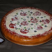 Pizza Cake This was a surprise cake for my sons birthday party at school.