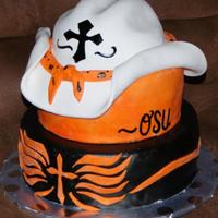 Osu Cake This cake was done for a raffle during the time of the Oklahoma State graduation.