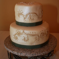 First Wedding Cake My first cake for someone's wedding, not their first wedding! Vanilla cake with almond buttercream. It looked a lot prettier in person...