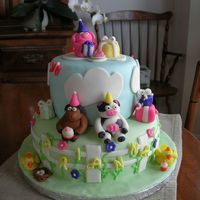 First Birthday Farm Cake White cake with buttercream filling. MMF and gumpaste decorations. This was my first attempt at a two tier fondant covered cake. So much...