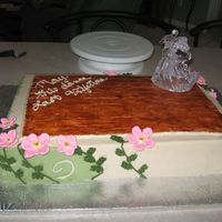 Dance Floor Wedding dark chocolate bottom layer with a raspberry filling and a white top layer. The dance floor consist of Fondarific fondant and brown and red...