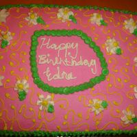 Simple, Girly Cake Cake made for a lady who wanted a simple girly cake so this is what I came up up with help from other beautiful cake here on CC. Thanks