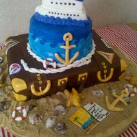 Teacher Appreciation Cruise Cake This was for my granddaughters elementary school end of year teacher appreciation lunch. Theme was cruise and nautical. This gave me a...