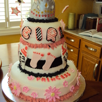 Diva Baby Shower Cake I made this for my daughter's friend who was having a Diva Princess baby shower. The theme was pink and black and white. I made a...