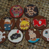 Pirate Darra's choc rolled cookies with Antonias RI. My daugher went nuts with toothpicks and colors.