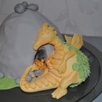 Sleepy Dragon Inspired by Debbie Brown. Chocolatecake baked in wilton wondermold .