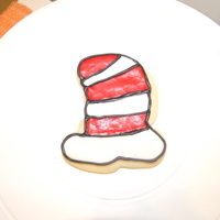 Cat In The Hat NFS cookies w/ mmf and ri. made these for my sons 1st bday along w cake and cupcakes!