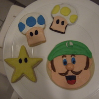 Super Mario Brothers The birthday boy likes Luigi not Mario, so I didnt make any Mario. All MMF, some sugar and some chocolate cookiestfl, tara