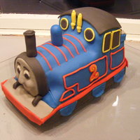 Thomas The Tank Engine Chocolate cake with buttercream. Covered with marzipan